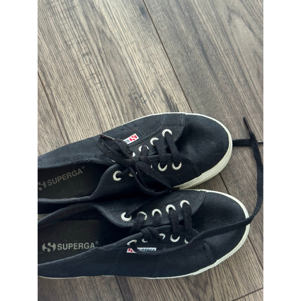 SUPERGA Black Canvas Platform Fashion Sneakers Womens Size 7, Mens Size 5.5 - Picture 2 of 13